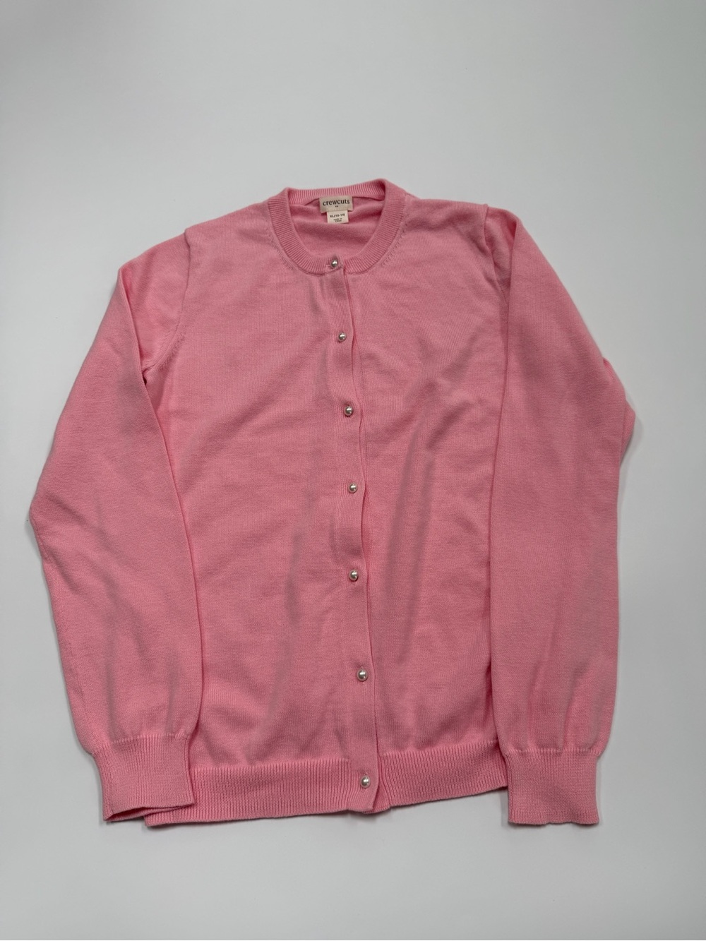 J. Crew Factory Girls Pink Button-Front Cotton Cardigan Size XL (12-14)